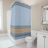 Rideaux De Douche Sud-ouest Pronghorn Antelope Blue & Tan Motif (En situation)