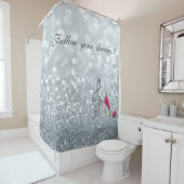 Rideaux De Douche Suivez vos rêves, Glitterie, Talons, Clé Violine (En situation)