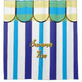 Rideaux De Douche Summer Cabana Blue White Yellow Stripes (Devant)