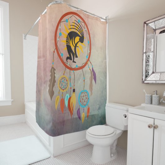 Rideaux De Douche Sun Kokopelli Dreamcatcher (En situation)