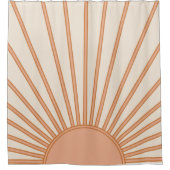 Rideaux De Douche Sun Sunrise Earth Tones Terracotta Retro Sunshine (Devant)