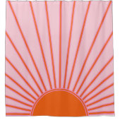 Rideaux De Douche Sun Sunrise Pastel Rose Et Orange Sunshine (Devant)
