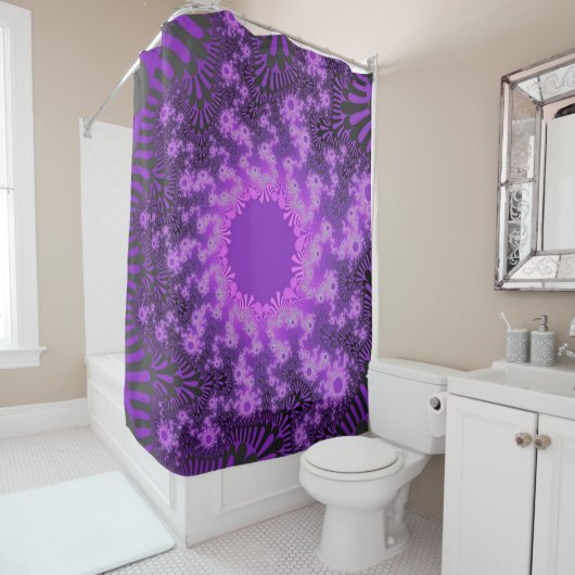 Rideaux De Douche Sunburst Métallique Violet (En situation)