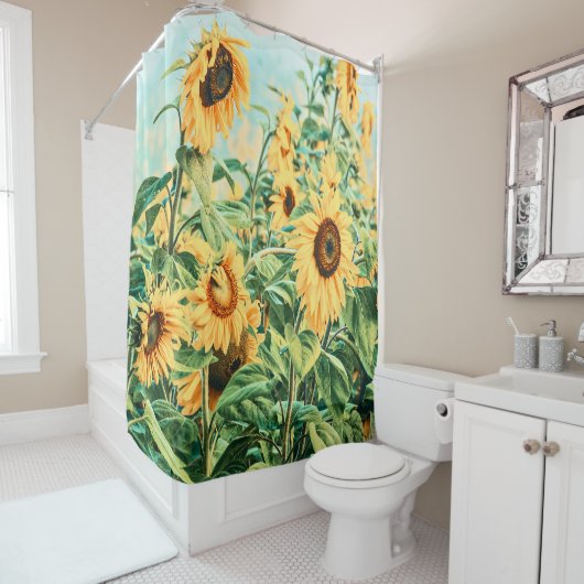 Rideaux De Douche Sunflower Field (En situation)