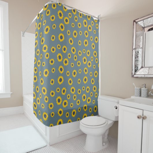 Rideaux De Douche Sunflower Pattern Shower Curtain (En situation)
