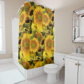 Rideaux De Douche Sunflower Sunshine Jaune Joyeuses fleurs d'été (En situation)