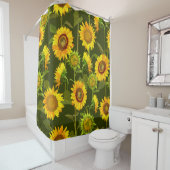 Rideaux De Douche Sunflowers motif continu été (En situation)