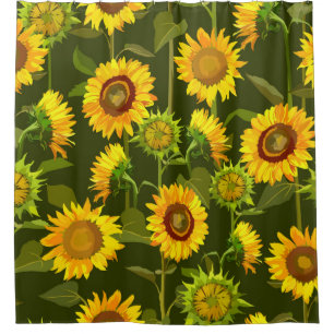 Rideaux De Douche Sunflowers motif continu été