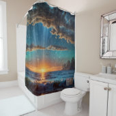 Rideaux De Douche Sunrise Balnéaire (En situation)