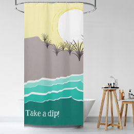 Rideaux De Douche Sunset Beach Shell moderne Torn - Faites-Vous Plon