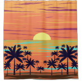 RIDEAUX DE DOUCHE SUNSET PALM (Devant)