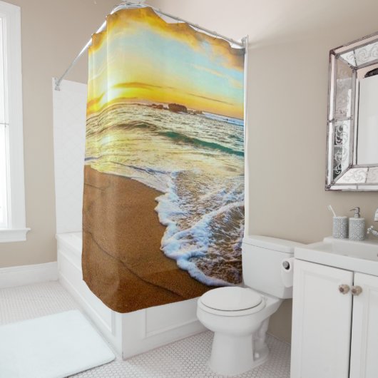 Rideaux De Douche Sunset plage (En situation)
