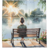 Rideaux De Douche Sunset Reflections Lake Scene (Devant)