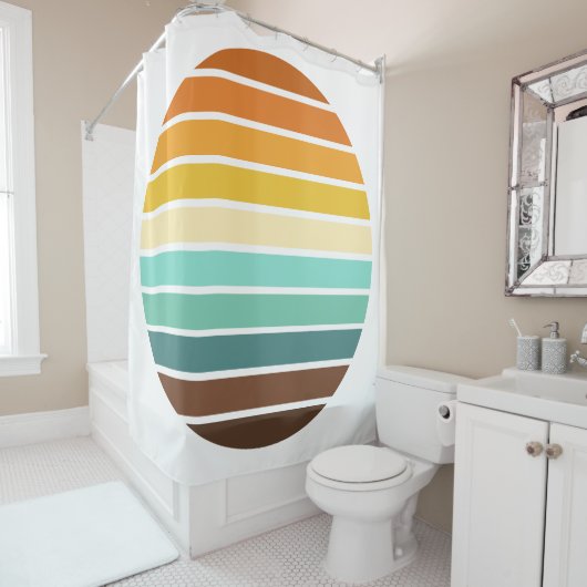 Rideaux De Douche Sunset rétro (En situation)