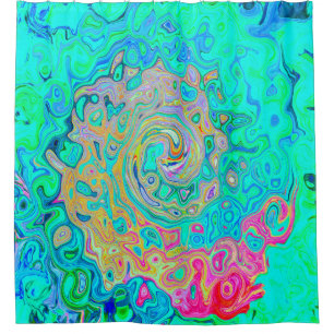 Rideaux De Douche Super Abstrait Rainbow Liquid Swirl