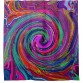 Rideaux De Douche Super Abstrait Retro Magenta Dark Rainbow Swirl (Devant)