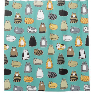 Rideaux De Douche Super Cute Cat Motif, choisissez votre couleur