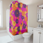 Rideaux De Douche Super violet et rose hippie puissance (En situation)