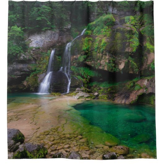 Rideaux De Douche Superbe cascade Virje, Slovénie Poster (Devant)