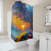 Rideaux De Douche Superbe lever de soleil sur l'étang (En situation)