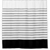 Rideaux De Douche Superbe Tissu De Bande Noire Et Blanche Moderne (Devant)