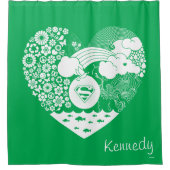 Rideaux De Douche Supergirl Floral Peace Heart Graphisme (Devant)