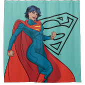 Rideaux De Douche Supergirl Hovering en costume bleu (Devant)