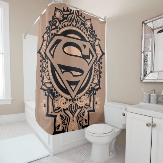 Rideaux De Douche Supergirl Mandala Graphic (En situation)