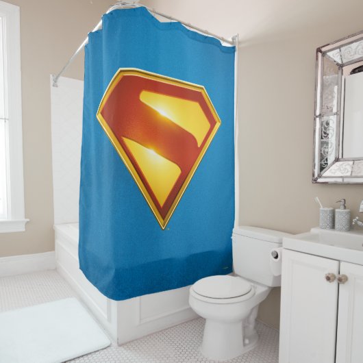 Rideaux De Douche Superman Golden S Shield brillance (En situation)
