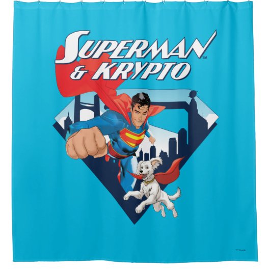 Rideaux De Douche Superman & Krypto Soar (Devant)