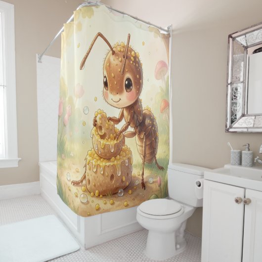Rideaux De Douche Sur les traces de l'or des fleurs.2 (En situation)