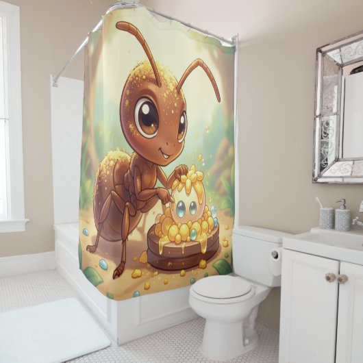 Rideaux De Douche Sur les traces de l'or des fleurs.9 (En situation)