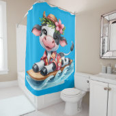 Rideaux De Douche "Surf Baby Cow" (En situation)