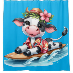 Rideaux De Douche "Surf Baby Cow"