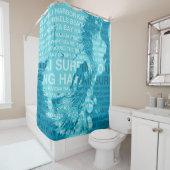 Rideaux De Douche Surf Hawaii Green Room Hawaiian Surfer (En situation)
