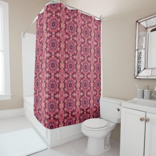 Rideaux De Douche Surface inclinée rose (En situation)
