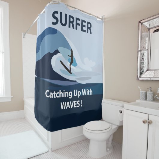 Rideaux De Douche Surfer Plage Surf (En situation)