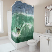 Rideaux De Douche Surfer une grande vague (En situation)