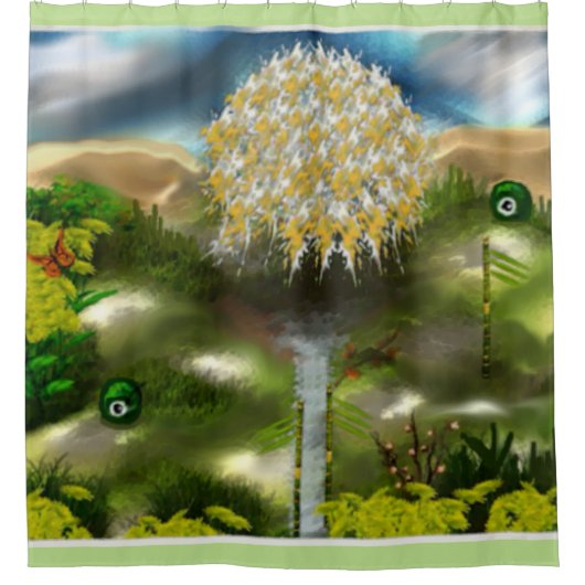 Rideaux De Douche Surreal Eyes Dream of Dandelions Art Abstrait (Devant)