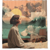 Rideaux De Douche Surreal Interior With Woman and Cat (Devant)