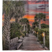 Rideaux De Douche Surreal Sunset Beach Boardwalk (Devant)