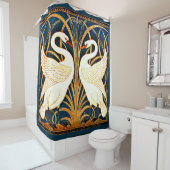 Rideaux De Douche Swan and Rush and Iris, fine art, (En situation)