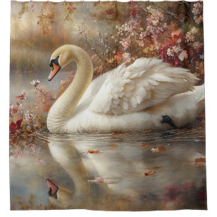 Rideaux De Douche Swan Pastel Autumn Foliage Peinture