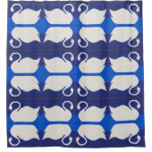 Rideaux De Douche Swan Reflection in Blue Lake Artisan Crochet Print (Devant)