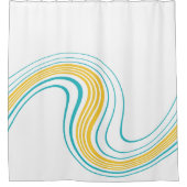 Rideaux De Douche Swirl simple - Turquoise et jaune (Devant)