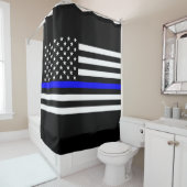 Rideaux De Douche Symbole America Mince Blue Line (En situation)