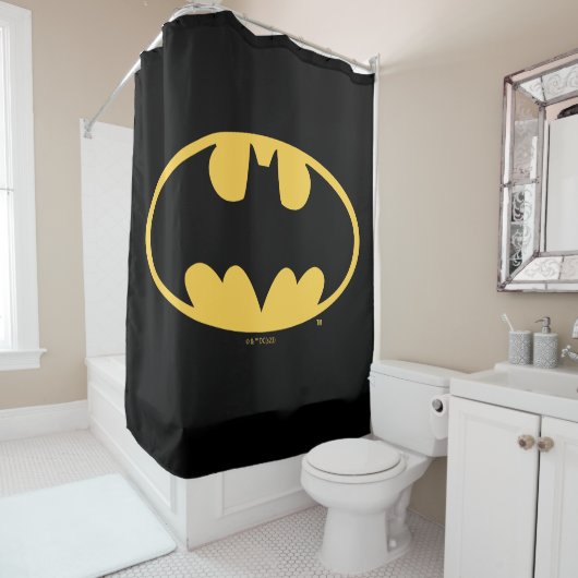 Rideaux De Douche Symbole Batman | Logo ovale (En situation)