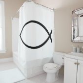 Rideaux De Douche Symbole Christian Fish (Ichthys) (En situation)