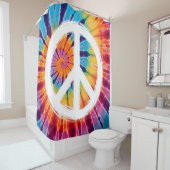 Rideaux De Douche SYMBOLE DE LA PAIX Cravate-Dye (En situation)