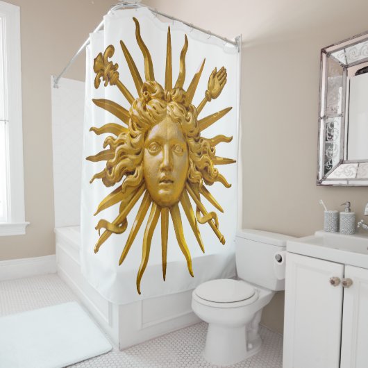Rideaux De Douche Symbole de Louis XIV le Roi Soleil (En situation)